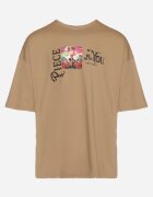  Tricou Bej închis din Bumbac Decorat cu Aplicații Ranessa