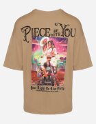  Tricou Bej închis din Bumbac Decorat cu Aplicații Ranessa