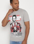  Tricou Clasic Gri din Bumbac cu Imprimeu Mare Gunelia