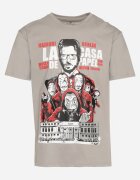  Tricou Clasic Gri din Bumbac cu Imprimeu Mare Gunelia