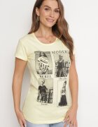  Tricou Galben Din Bumbac Cu Imprimeu și Sclipici Kruita
