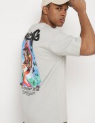  Tricou Gri din bumbac Oversize cu Imprimeu pe Față și Spate Mannesha