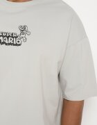  Tricou Gri din bumbac Oversize cu Imprimeu pe Față și Spate Mannesha