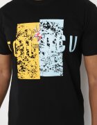  Tricou Negru de Bumbac cu Mânecă scurtă și Imprimeu decorativ Branessa