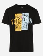  Tricou Negru de Bumbac cu Mânecă scurtă și Imprimeu decorativ Branessa