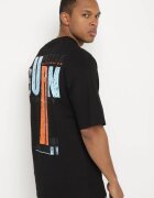  Tricou Negru De Bumbac cu Mânecă Scurtă și Imprimeuri Decorative pe Spate și pe Față Azariel