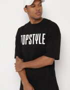 Tricou Negru De Bumbac cu Mânecă Scurtă și Imprimeuri Decorative pe Spate și pe Față Azariel