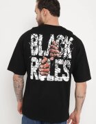  Tricou Negru din bumbac cu Imprimeu pe Ambele Părți Daven