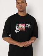  Tricou Negru din Bumbac Decorat cu Aplicații Ranessa