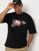  Tricou Negru din Bumbac Decorat cu Aplicații Ranessa