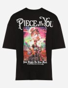  Tricou Negru din Bumbac Decorat cu Aplicații Ranessa