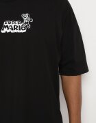  Tricou Negru Oversize din Bumbac cu Imprimeu în Față și pe Spate Mannesha