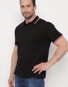  Tricou Negru stil Polo cu Nasturi Timarie