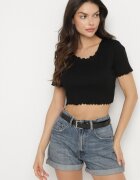  Tricou Negru Striat din bumbac Adlesa