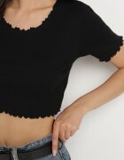  Tricou Negru Striat din bumbac Adlesa
