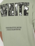  Tricou Verde Deschis din Bumbac cu Imprimeu Decorativ Sanestia