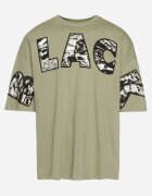  Tricou Verde Deschis din Bumbac cu Imprimeu Decorativ Sanestia