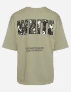  Tricou Verde Deschis din Bumbac cu Imprimeu Decorativ Sanestia