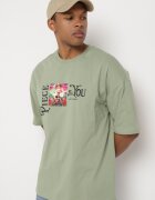  Tricou Verde deschis din bumbac decorat cu aplicații Ranessa