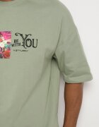 Tricou Verde deschis din bumbac decorat cu aplicații Ranessa