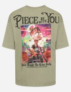  Tricou Verde deschis din bumbac decorat cu aplicații Ranessa