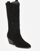 tulipano Cizme Negre Cowboy cu toc conic cu carâmb ajurat Tidanna
