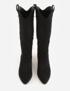 tulipano Cizme Negre Cowboy cu toc conic cu carâmb ajurat Tidanna