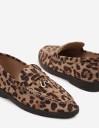 tulipano Mocasini Bej închis din imitație de piele întoarsă decorați cu aplicație Bej