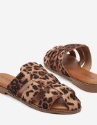tulipano Papuci Mule Leopard cu curele împletite Zarilise