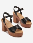 tulipano Sandale Clasice Negre pe Platformă și Toc Marinils