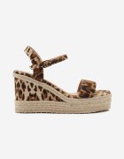 tulipano Sandale leopard cu pană și platformă cu împletituri Merathra