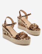 tulipano Sandale leopard cu pană și platformă cu împletituri Merathra
