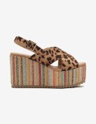 tulipano Sandale Leopard pe Pană Împletită Meranissa