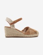 tulipano Sandale Maro Decupate Stil Boho cu Talpă Pană cu Împletitură Tenalisea