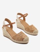 tulipano Sandale Maro Decupate Stil Boho cu Talpă Pană cu Împletitură Tenalisea