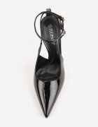 tulipano Sandale Negre Lăcuite cu toc stiletto cu decupaje și barete Guinemere
