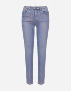 uiuj Blugi Skinny Albastru deschis din Bumbac Decorați cu Vopsea Aurie Taidda