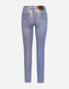 uiuj Blugi Skinny Albastru deschis din Bumbac Decorați cu Vopsea Aurie Taidda