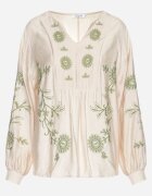 unigirl Bluză Bej cu Vâscoză Decorată cu Broderie Novarella
