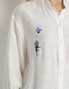 unigirl Cămașă Albă din Viscoză cu Croială Clasică Decorată cu Broderie Korilene
