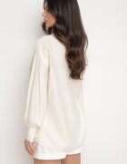 unigirl Cămașă Bej din Viscoză cu Croială Clasică Decorată cu Broderie Korilene