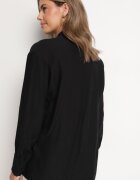 unigirl Cămașă Neagră cu viscoză cu croială clasică Decorată cu broderie Korilene