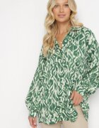 unigirl Cămașă Verde Imprimată cu nasturi Bellia