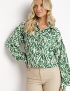 unigirl Cămașă Verde Imprimată cu nasturi Bellia
