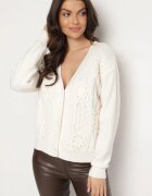 unigirl Cardigan Bej deschis cu model ajurat și nasturi Jolila