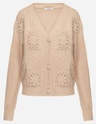 unigirl Cardigan Bej închis Deschis cu model ajurat Jolila