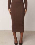 unigirl Compleu Maro Elegant din Tricot cu Vâscoză Cardigan și Fustă Uneva