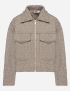 unigirl Jachetă scurtă maro dreaptă cu guler și buzunare Neliella