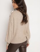 unigirl Pulover Bej cu Vâscoză Decorat cu Broderie Senorwen