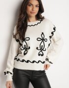 unigirl Pulover Bej deschis cu Viscoză Decorat cu Broderie Senorwen